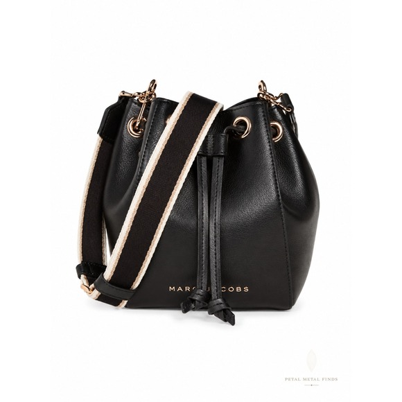 Marc Jacobs Handbags - Marc‎ Jacobs The Leather Bucket Bag Black Gold Hardware Drawstring Crossbody NWT